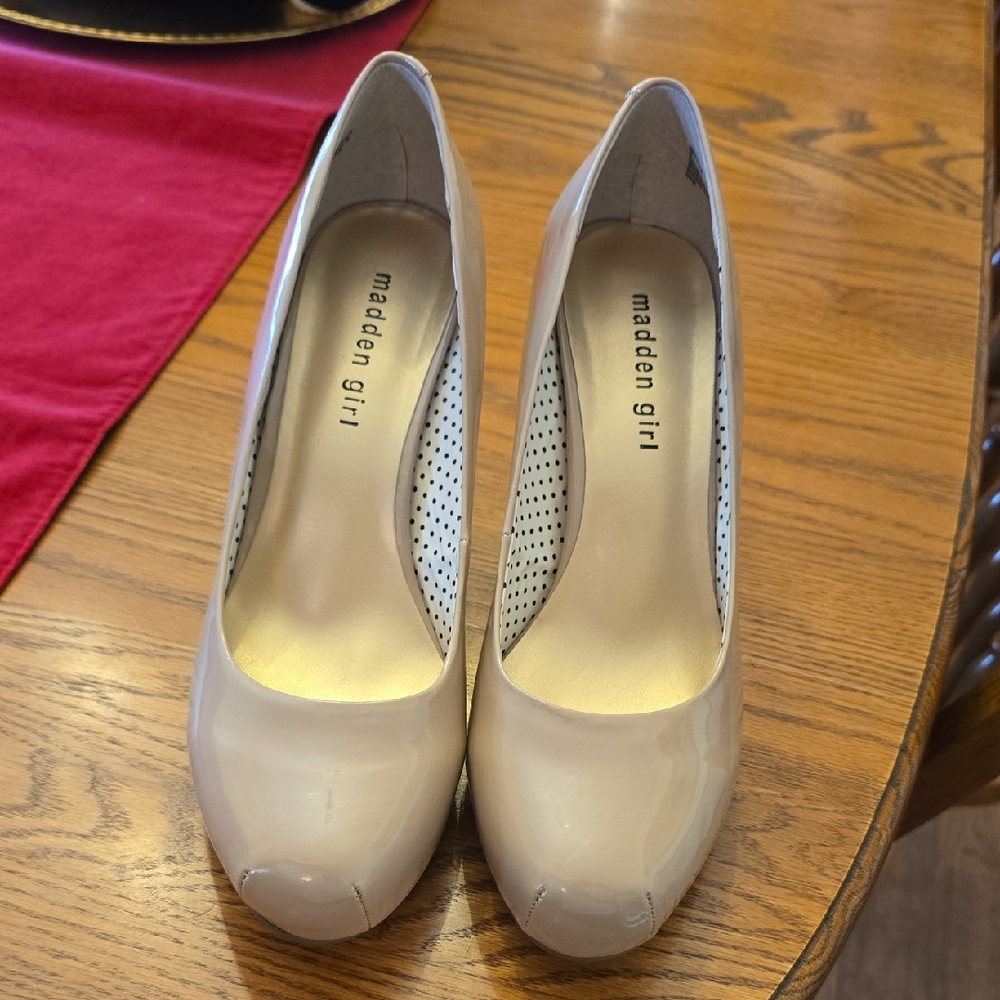 Madden Girl Glossy Nude Heels